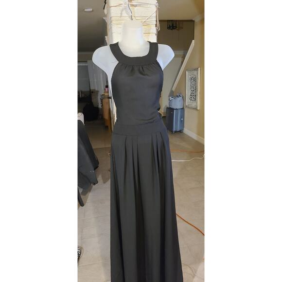 NORMAKAMALI CAYLA SIDE LADIES DRAPE GOWN - BLACK - SMALL - Picture 1 of 5